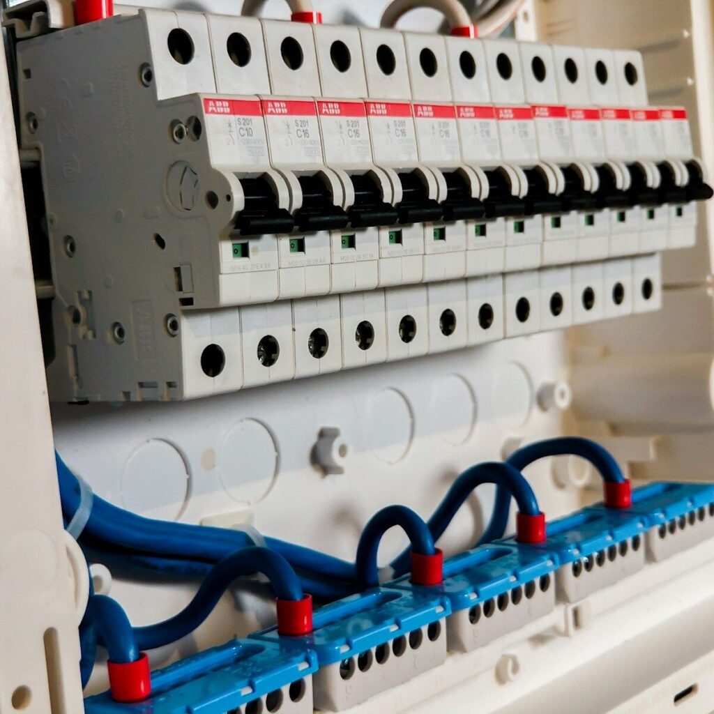 white circuit breakers